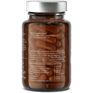 N°9 Sugar FIX - Blood Sugar Control Supplement - Cinnamon Capsules with Bitter Melon, Beta Glucan & Chromium - 60 Capsules - Vegan Glucose Support Supplement - Blood Sugar Diet - Made in Germany