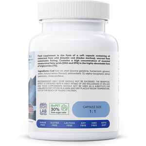 Osavi Norwegian Cod Liver Oil 1000 Mg – 60 Softgels | Lemon Flavor | DHA & EPA for Heart, Brain & Vision Health | Supports Immune Function | Sourced from Wild Atlantic Cod