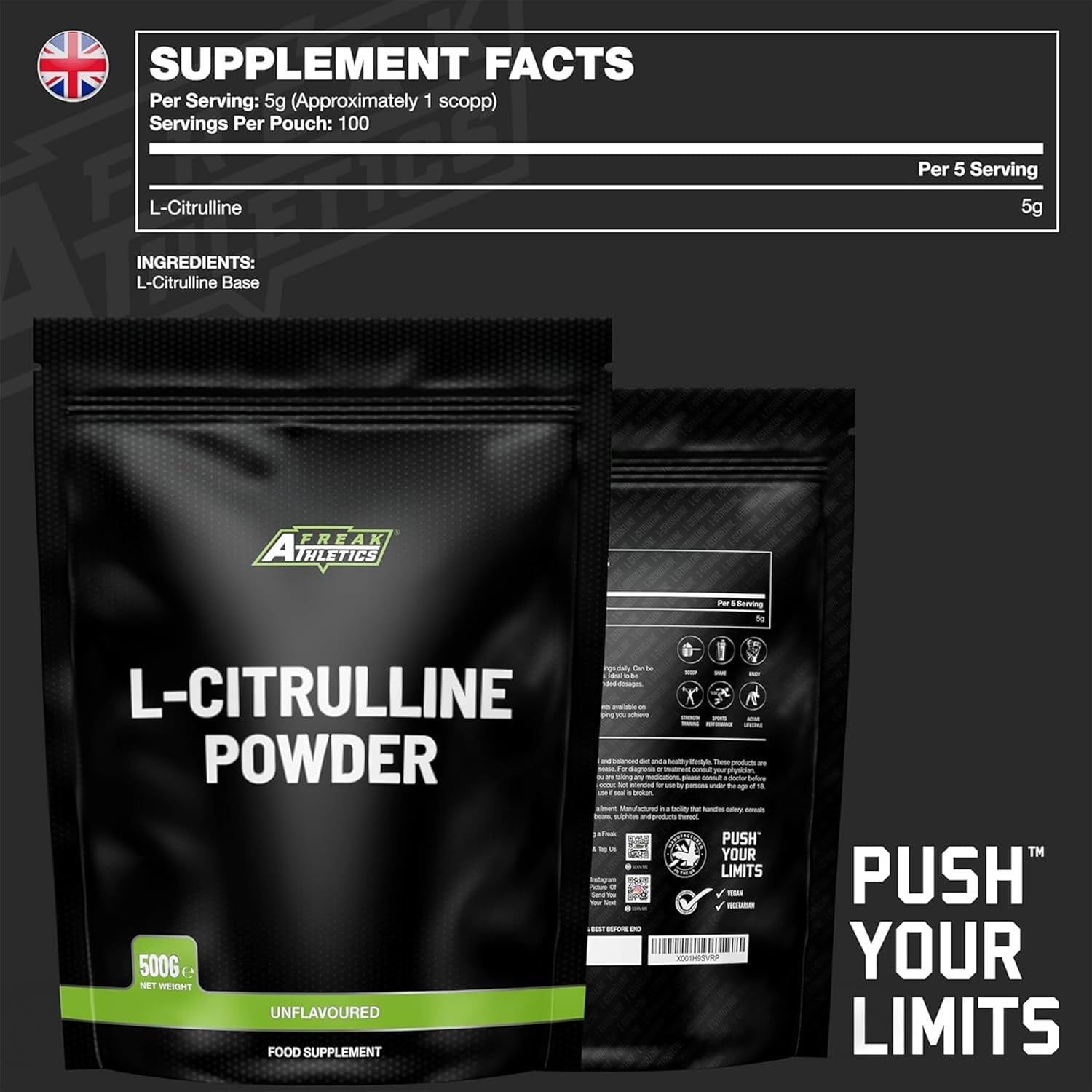 L-Citrulline Powder 500G Unflavoured by Freak Athletics