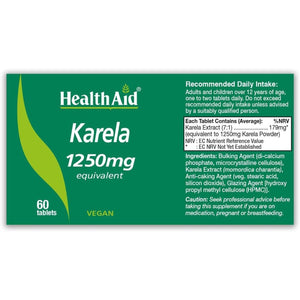 Healthaid Karela Extract Pack of 4 X 60 Vegan Tablets (240 Tablets)