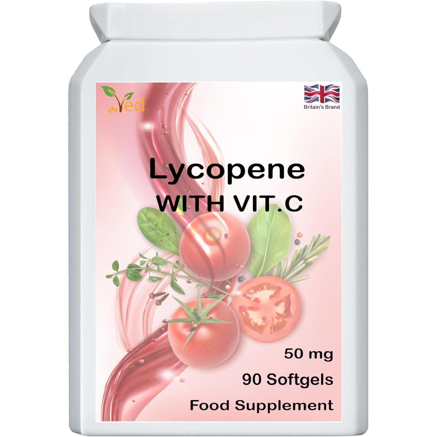 Ved Lycopene Supplement, Supports Energy Balance, Non-Gmo, High Lycopene,50Mg X 90 Softgels