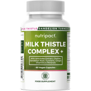 Milk Thistle 14-In-1 Liver Support Complex – 7986Mg per Serving – with Dandelion Leaf, Artichoke Extract, Choline, Turmeric, Vitamins & Minerals – 80% Silymarin – 60 Vegan Capsules (Not Tablets) – UK