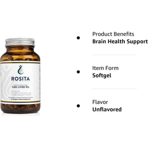Rosita Real Foods Extra Virgin Cod Liver Oil (EVCLO) Softgels - 90 Softgels, 0.21 Kilograms