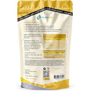 Lions Mane Gummies 4000Mg | Super Strength Lion'S Mane Supplement | 1 Month Supply | Mushroom Extract | Pineapple Flavour | 60 Vegan Gummies | Sugar Free | Focus, Mental Performance | by Nutrivolv