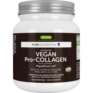 Vegan Pro-Collagen Protein Powder, Plant-Based Peptide Supplement with Glycine, 21 Amino Acids & Vitamin C, Complete Collagen Boosting Formula, Mix into Drinks or Food, 35 Servings, by Igennus