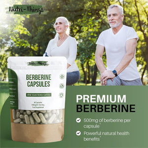 Berberine 500Mg Supplement - 2 Pack - Optimal Wellness Support, Super Antioxidant for Immunity, Two-Month Supply for Daily Wellness, Immune System & Gut Health Boost, Blood Sugar & Cholesterol Control