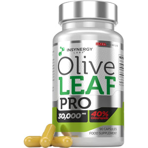 Olive Leaf Extract 30,000MG & 40% Oleuropein Wild Spanish Grown (Highest Dose on Amazon) Ultra-Premium Grade Olive Leaf Extract Capsules - Olive Leaf Supplement 90 Vegan Capsules