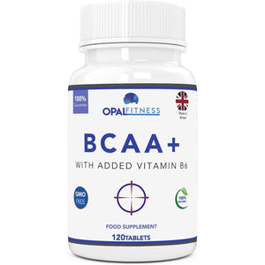 BCAA Tablets, Branched Chain Amino Acids by Opal Fitness Nutrition – Vegan BCAA+ with Vitamin B6 to Aid Absorption - UK Produced and GMP Certified - Suitable for Men and Women – 120 Tablets