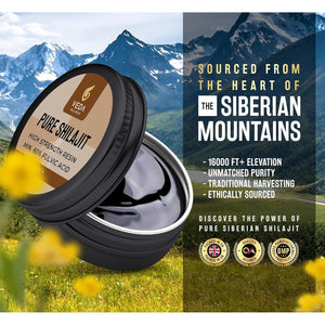 Pure Shilajit Resin 20G - 70%+ Fulvic Acid, Ethically Sourced from Siberian Mountains, ISO 17025 Lab Tested, 84+ Minerals, Vegan, No Additives