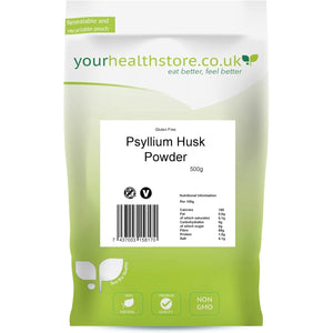 Yourhealthstore Psyllium Husk Powder 500G, Extra High Purity, Non Contaminated, No Pesticides, Fine Powder, Gluten Free, Vegan, (Recyclable Pouch)