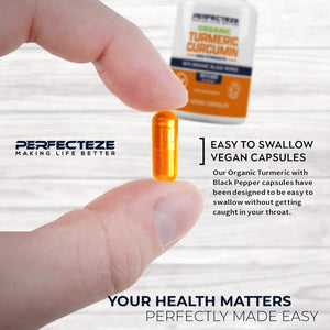 Organic Turmeric Curcumin High Strength and Organic Black Pepper 120 Veg Capsules Advanced Turmeric with Active Ingredient Curcumin Organic Vegan 120 Capsules