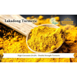 Ausha Lakadong Turmeric Root Powder 500G - 8-9% Curcumin - 1* GREAT TASTE AWARD 2025 - Joint Pain Relief - Use in Cooking, Turmeric Latte Powder, Tea - GREAT TASTE PRODUCER