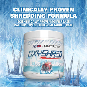 Ehplabs X Ghostbusters Frozen Empire: Oxyshred Thermogenic Pre Workout Powder & Shredding Supplement. Clinically Proven with Acetyl L Carnitine, Energy Boost Drink - Frosty Big Apple, 60 Serve