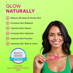 Naturally Collagen - 8000Mg of Premium Liquid Marine Collagen Supplement for Women & 180Mg Vitamin C for Healthier Skin, Hair & Nails - Clean & Natural - 15Ml Sachets - 14 Day Course - UK Made