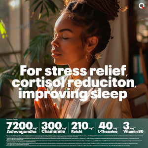 Organic Ashwagandha KSM-66 High Strength 7200Mg – 1-A-Day Calm Complex for Stress, Helps with Anxiety Relief and Restful Sleep – with Chamomile, Reishi, L-Theanine, Vitamin B6 – 60 Capsules