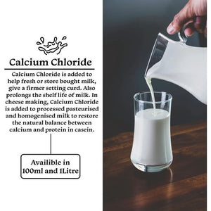 Calcium Chloride Solution for Cheese Making, Enhance Cheese Texture and Yield, Ideal for Home Cheese Makers and Cheese Enthusiasts, Food-Grade, Easy-To-Use Liquid Formulation - 100Ml