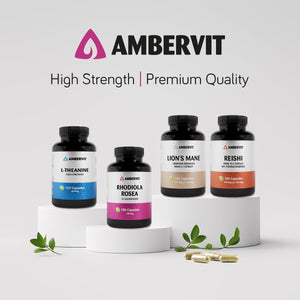 Rhodiola Rosea Capsules 500Mg - 180 Caps. - 3% Salidrosides - Premium Root Extract - High Strength - 6 Months Supply | Ambervit