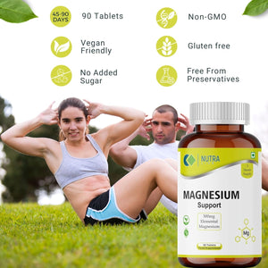 Magnesium Supplements 500Mg for Muscle, Bone & Energy. Magnesium Tablets for Women & Men, 90 Tablets, 3 Month Supply-Nutra Life
