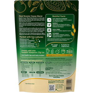 Biotiful 7-In-1 Gut Health Powder – High in Prebiotics & Probiotics for Digestive Health – Source of Protein & Vitamins (B5, B12, D3) – Affordable Everyday Price – Natural, Cacao & Cherry, 30 Servings