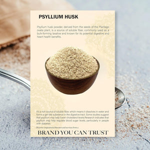 Psyllium Husk (100G/3.52Oz) Easy Mixing Fiber Supplement, Finely Ground & Non-Gmo Powder for Promoting Regularity