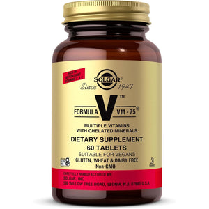Solgar Formula VM-75 Tablets - Pack of 60 - 28 Active Ingredients and 13 Essential Nutrients - for Complete Wellbeing - Vegan and Gluten Free