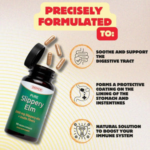 Potent Slippery Elm Organic Bark - 2000Mg Pure Slippery Elm 10:1 Extract - Natural Solution to Enhance Gut Health & Stomach Discomfort. NO Added Preservatives & Colorants - 3 Months Supply by Doych