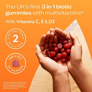 Bio-Kult 3In1 Gut Health Gummies for Kids | 2B CFU + Multivitamins | Strawberry Flavour | Ages 4+ | 30 Probiotic Gummies