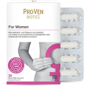 Pro-Ven Probiotics for Women Intimate Flora, Gut Health & Hormone Support 17.5 Billion CFU Clinically Tested Friendly Bacteria 30 Capsules