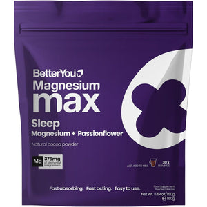 Betteryou Magnesium Glycinate, Citrate and Malate Sleep Powder Supplement, 1941Mg 3-In-1 Complex Magnesium Delivering Optimally Bioavailable 375Mg Elemental 200Mg Passionflower, Hot Chocolate Powder