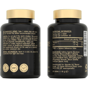 Gentle Iron Tablets 17Mg - High Strength Iron Supplements for Women & Men with Vitamin C - Ferrous Bisglycinate for High Absorption - 60 Vegan Capsules - Energy Tablets for Tiredness and Fatigue