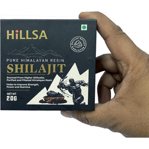 Hillsa Original 100% Natural Himalayan Pure Shilajit for Men & Women Tested with 85+ Trace Minerals & Rich Fulvic Acid 20Gm