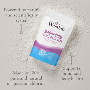 Westlab Magnesium Flakes 1Kg - Support Symptoms of Magnesium Deficiency. Soothe & Support Muscle Tension, Headaches, Insomnia, Fatigue & Cramps. Sports Injury Prevention and Rehabilitation.