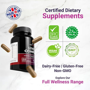 Liver Care & Detox Capsules High Strength | Milk Thistle, Artichoke, Dandelion & Choline - 120 Capsules