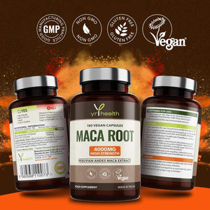 Maca Root Capsules 4000Mg, 180 Vegan Capsules