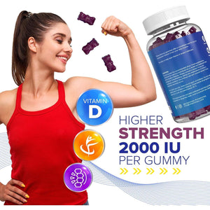 Vitammies Vegan Vitamin D3 Gummies 2000 IU  3 Month Supply  - Berry Flavour