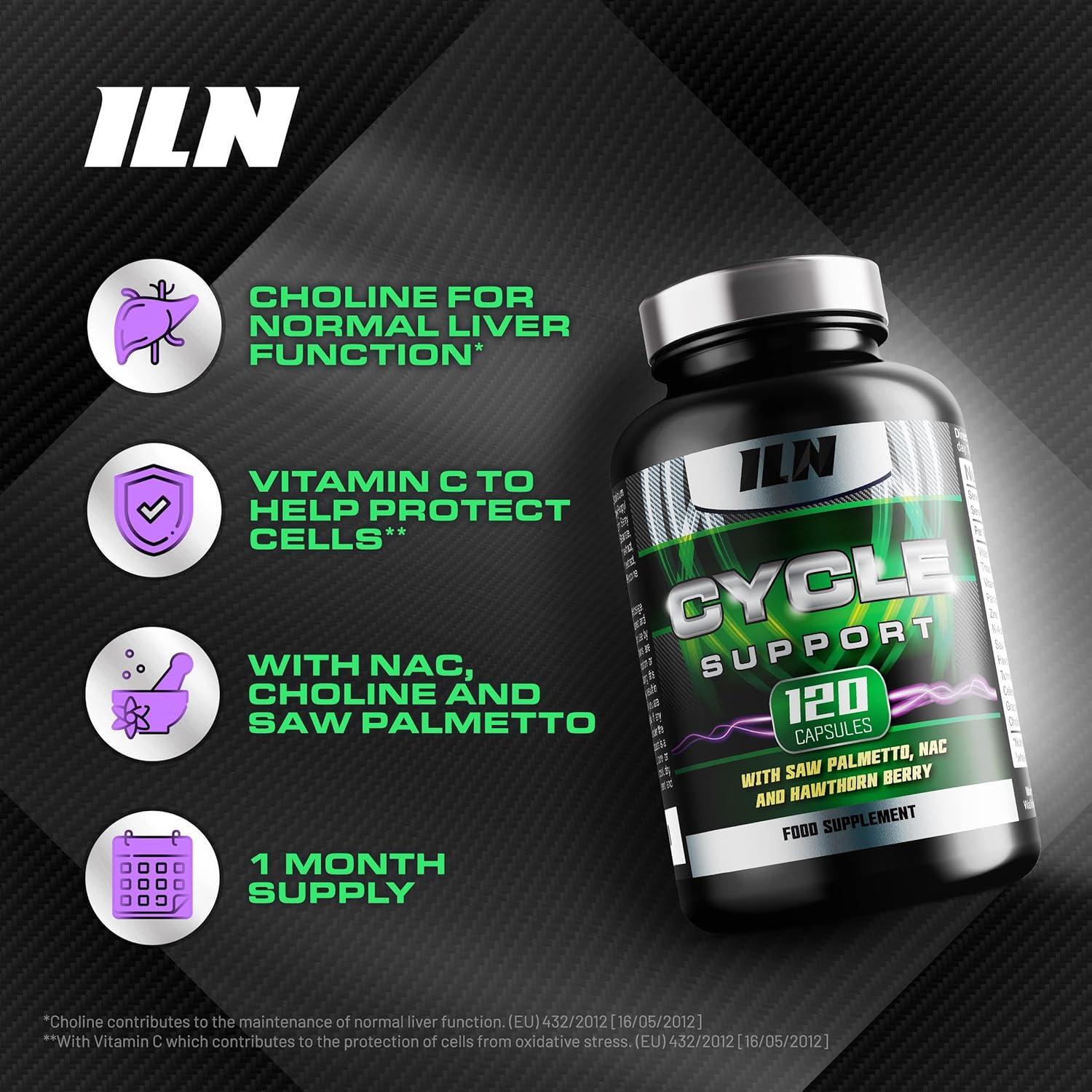 Cycle Support Supplement - NAC, Hawthorn Berry and with Choline for Normal Liver Function 120 Capsules