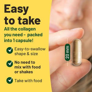 Vegan Collagen with Biotin, Lysine, Bamboo Silica, Zinc, Vitamin C, E & A. Collagen Supplements for Women 2 Months Supply. for Hair, Nails, Joints & Bones.