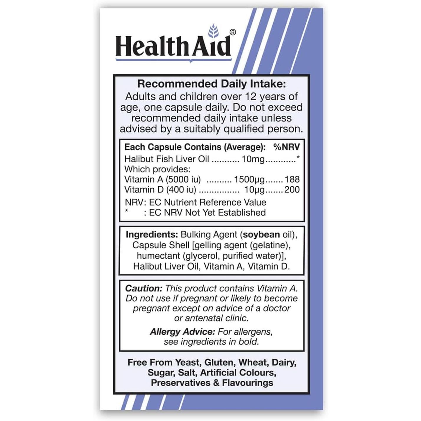 Healthaid Halibut Liver Oil Pack of 2 X 90 Capsules (180 Capsules)