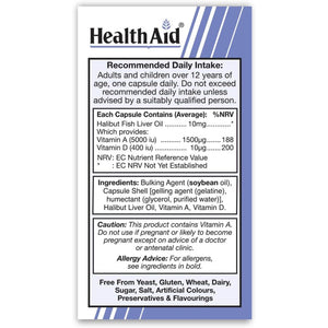 Healthaid Halibut Liver Oil Pack of 2 X 90 Capsules (180 Capsules)