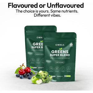 OMNIA Super Greens Powder – 40 Ingredients with Superfoods, Vitamins & Antioxidants – Supports Gut Health, Detox, Energy & Immunity – Vegan-Friendly, Non-Gmo – 30 Servings (210G, Unflavoured)