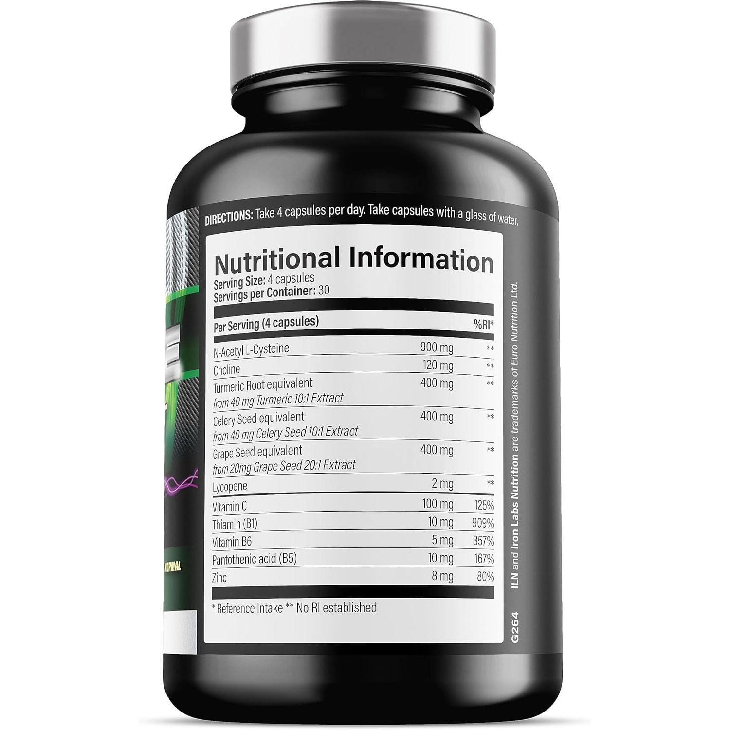Cycle Support Supplement - NAC, Hawthorn Berry and with Choline for Normal Liver Function 120 Capsules