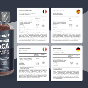 Maca Root Gummies - High Strength Alternative to Maca Powder & Maca Capsules - 2000Mg - Made from 100% Peruvian Maca Root Powder with L-Arginine, Vitamin B12 & B6-60 Count - Novomins