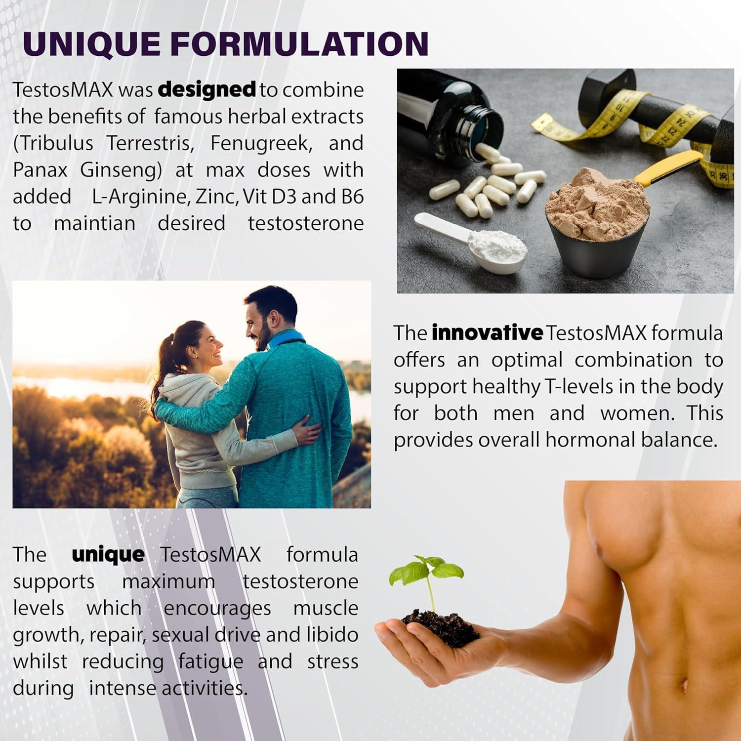 Wellboost Testos MAX Strength Gummies - 6000Mg 7-In-1 Tribulus, Fenugreek, Ginseng, L-Arginine, Zinc, Vitamin D3 & B6