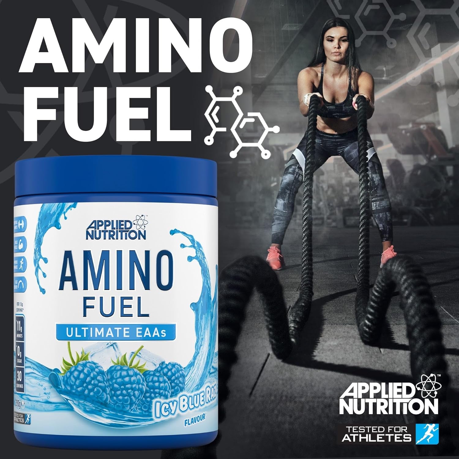 Applied Nutrition Amino Fuel - Amino Acids Supplement, EAA Essential Amino Acids Powder, Muscle Fuel & Recovery (390G - 30 Servings) (Fruit Burst) (New)
