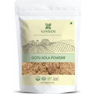 SAMYAM Gotu Kola Powder (Centella Asiatica) - 500G Pack | for Stress and Concentration