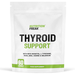 Thyroid Support Supplement - 60 Capsules - Includes Myo Inositol, L-Tyrosine, Iron, Magnesium, Zinc, Manganese, Selenium, Vitamin B12 - Contributes to the Reduction of Tiredness & Fatigue