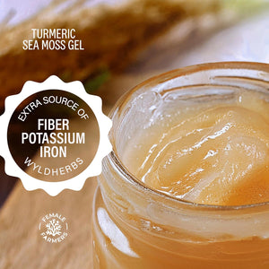 Wyld Herbs All-Natural Turmeric & Ginger Infused Sea Moss Gel | 100% Wildcrafted Sea Moss | Superfood Rich in Minerals, Proteins & Vitamins - Vegan & Gluten Free 300ML