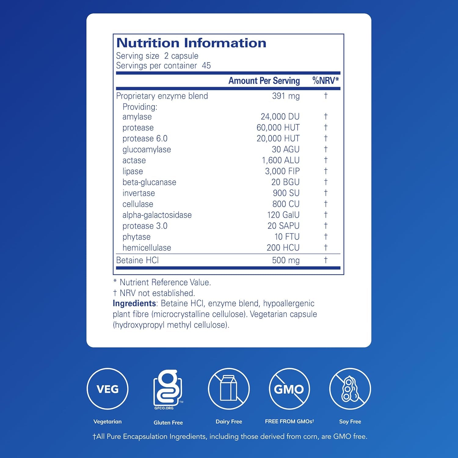 Pure Encapsulations Digestive Enzymes Ultra with Betaine Hcl - 90 Capsules