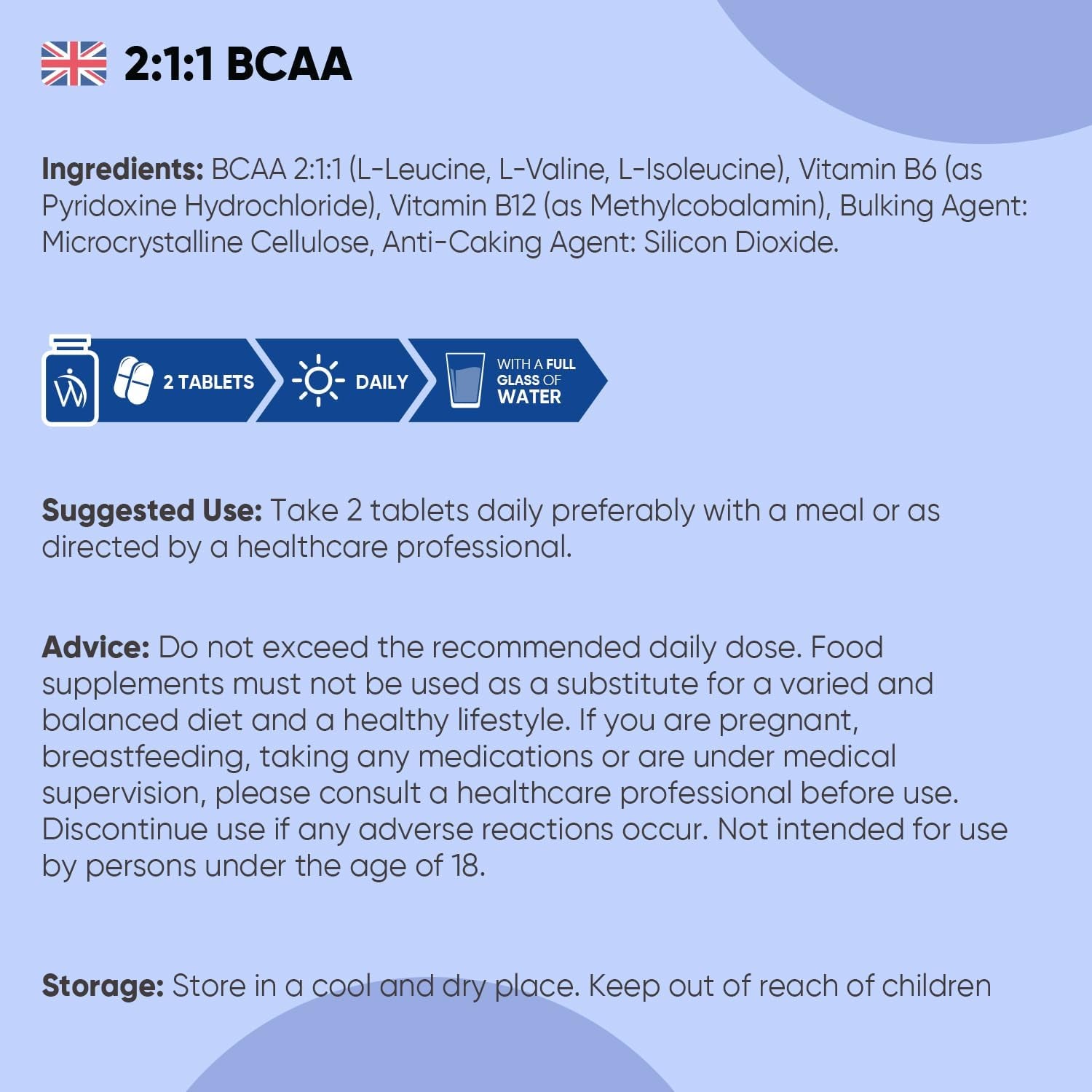 BCAA Tablets 2000Mg - 180 Tablets - with Essential Amino Acids - Vitamin B6 & B12-3 Months Supply - 2:1:1 Ratio Bcaas - for Men & Women - Vegan & Non-Gmo