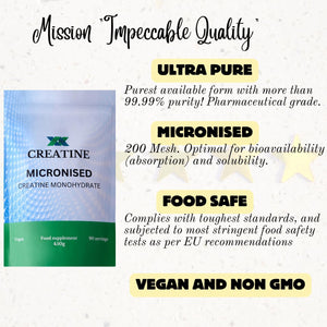 Premium 100% Pure Micronised Creatine Powder 400G. 80 Servings.. for Physical Performance and Muscle Power. Unflavoured.
